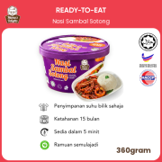 Ready-to-eat Nasi Sambal Sotong | Sambal Sotong Rice (360gram)